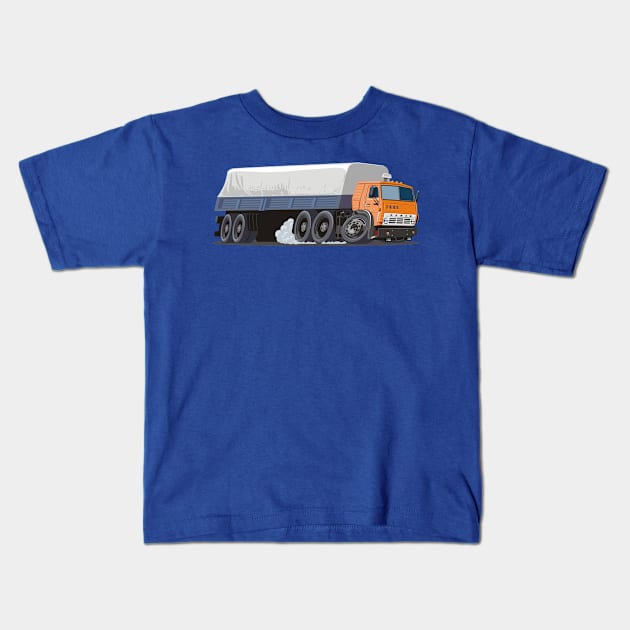 Cartoon truck Kids T-Shirt by Mechanik